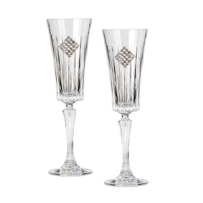 Набор для шампанского Regina Rombo, 2 фужера, прозрачный-0