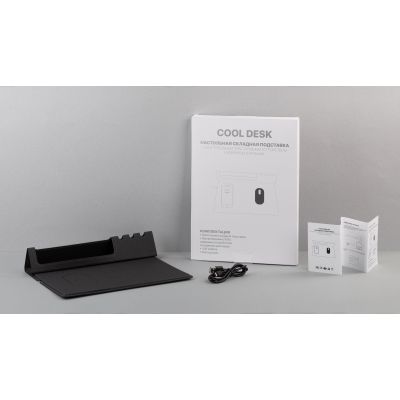 Настольная складная подставка Cool Desk с беспроводным (10W) зарядным устройством и ковриком для мыши, темно-серый-5