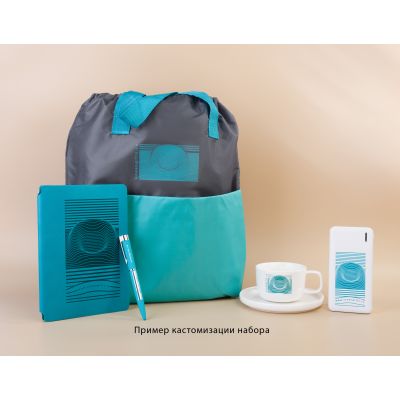 Набор Welcome, белый с бирюзовым-3