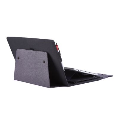 Мобильный офис с беспроводным зарядным устройством 5000 mAh, серый с черным-3