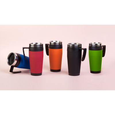 Термокружка Австралия, покрытие soft touch, 400 мл, синий-3