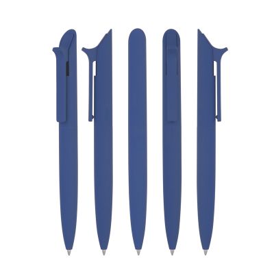 Ручка шариковая Uran, темно-синий, покрытие soft touch, темно-синий-1