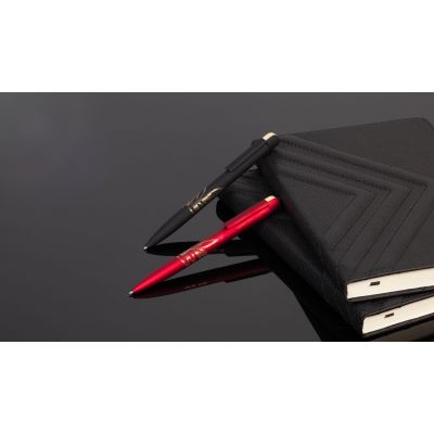 Ручка шариковая Jupiter, покрытие soft touch, бордовый с золотом-1