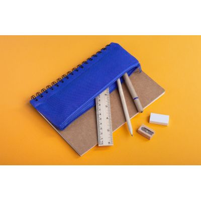 Блокнот Full kit с пеналом и канцелярскими принадлежностями, синий-1