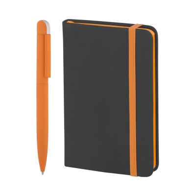 Набор подарочный Сардиния, покрытие soft touch, черный с оранжевым-1