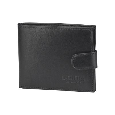 Портмоне с отделением для мелочи, кожа, черный-0