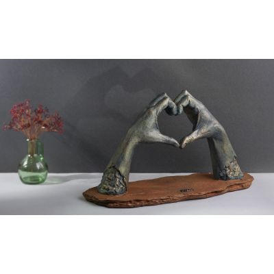 Скульптура Люблю, коричневый-3