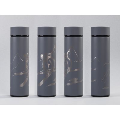 Термос Бостон с индикацией температуры, soft touch, 0,5л., серый-5