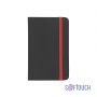 Блокнот Бергамо, покрытие soft touch, формат А6, черный/оранжевый#, черный с красным