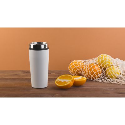 Термостакан Европа 500 мл, покрытие пудра, белый-1