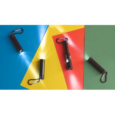 Брелок-фонарик Shine с подсветкой логотипа, черный-4