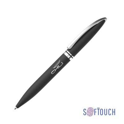 Ручка шариковая Rocket, покрытие soft touch, черный-0