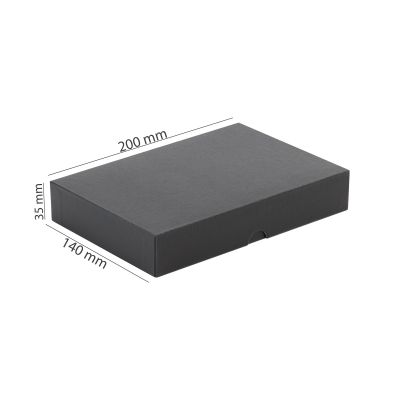 Подарочная коробка без ложемента (крышка-дно, 20 х h 3,5 х 14 см), черный-1