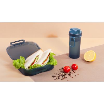 Набор Eat&Drink box: бутылка, ланч-бокс, синий с голубым-0