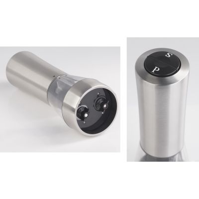 Электрическая мельница Salt&Pepper для специй двойная, стальной серый-2