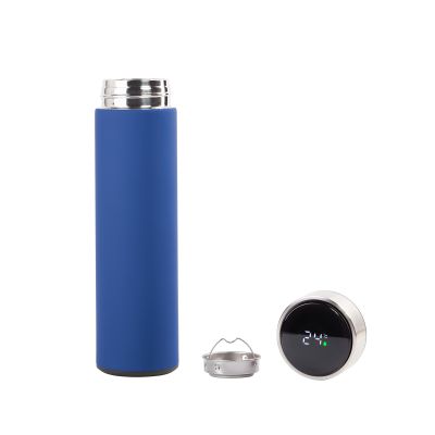 Термос Бостон silver line 500 мл с индикацией температуры, soft touch, синий-1