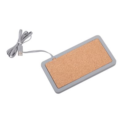 Настольный органайзер Stonehenge с беспроводным зарядным устройством, камень/бамбук, серый/бежевый-4