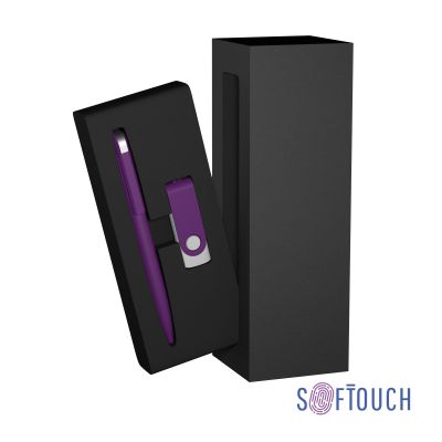 Набор ручка + флеш-карта 8 Гб в футляре, покрытие soft touch, фиолетовый-0