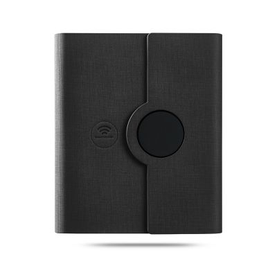 Папка А5 с беспроводным зарядным устройством 5000 mAh и блокнотом, с подсветкой логотипа, черный-0