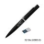 Ручка шариковая Callisto с флеш-картой 32Gb (USB3.0), черный, покрытие soft touch#, черный
