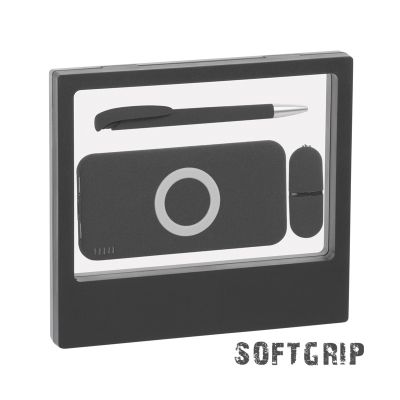 Набор подарочный Камень 8000 mAh на 3 предмета, черный-0