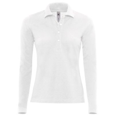 Поло женское с длинным рукавом Safran Pure LSL/women, белый-1