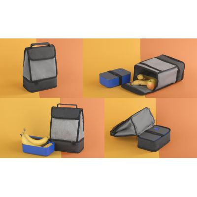 Сумка-холодильник Снедж, серый с черным-5