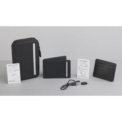 Набор-трансформер (дорожный органайзер, портмоне) со cъёмным (на магните) беспроводным зарядным устройством 3000 mAh, черный-2