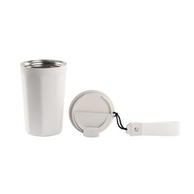 Термостакан Eclipse 400 мл, покрытие пудра, серый, белый-4