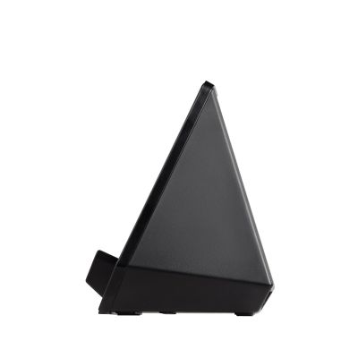 Настольная Bluetooth колонка (3Вт) Smart Pyramid с часами и беспроводным (15W) зарядным устройством, с подсветкой логотипа, черный-2
