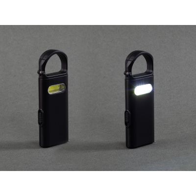 Фонарик Spark с рулеткой и карабином, черный-2