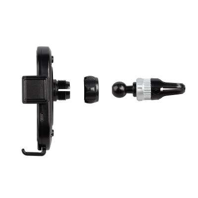 Автомобильное беспроводное (15W) зарядное устройство Guide с прозрачным корпусом, черный с серебристым-3