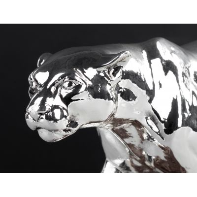 Скульптура Пантера, серебристый-1