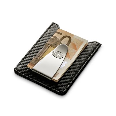 Набор (кредитница с зажимом для денег, платок), черный с белым-1