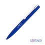 Ручка шариковая Mercury, черный, покрытие soft touch, синий