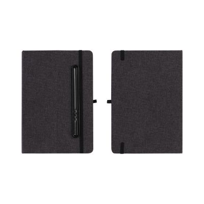 Блокнот Magnet с ручкой Trade на магните, с подставкой под смартфон, черный с синим-3