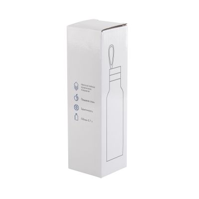 Бутылка для воды Фитнес 700 мл, покрытие пудра, белый-5