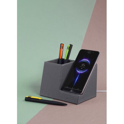 Ручка шариковая Lip, покрытие soft touch, черный с оранжевым-5