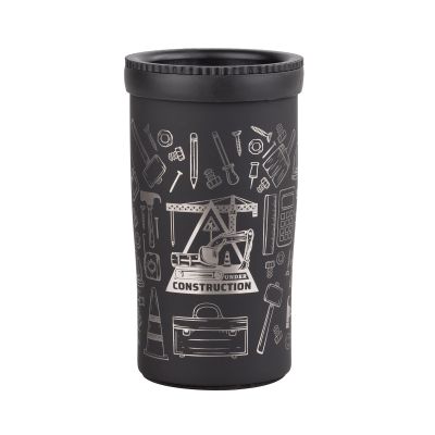 Термостакан Миссури 280 мл c гравировкой Строитель, покрытие soft touch, черный-0
