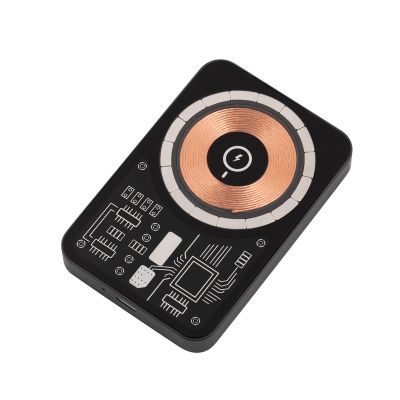 Беспроводное зарядное устройство Skeleton 10000 mAh с функцией MagSafe, прозрачный пластик/алюминий, черный-0