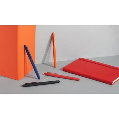 Ручка шариковая Vega, покрытие soft touch, темно-синий-3