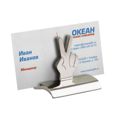 Подставка для визиток Victory, серебристый-1
