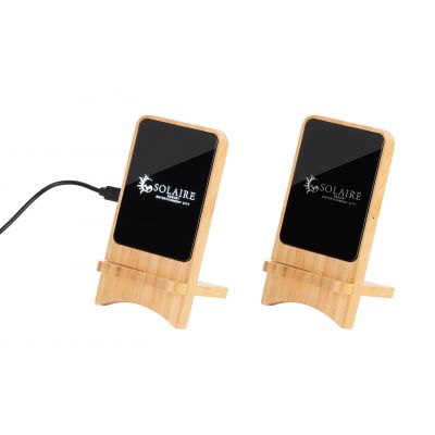 Складная беспроводная (15W) зарядная станция Puzzle с подсветкой логотипа, бежевый-4