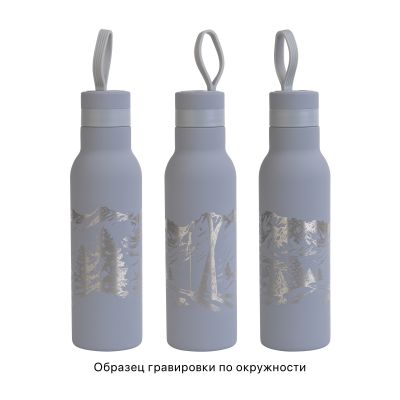 Бутылка для воды Фитнес 700 мл, покрытие soft touch, серый-4