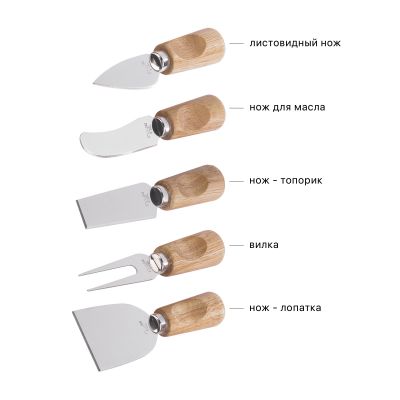 Набор для сыра Chief of cheese на подставке, натуральный-3