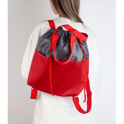 Сумка-рюкзак Carry, серый с бирюзовым, серый с красным-2