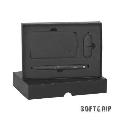 Набор Камень на 3 предмета, 4000 mAh /16Gb, с покрытием soft grip, черный-0