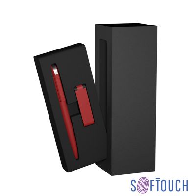Набор ручка + флеш-карта 8 Гб в футляре, покрытие soft touch, красный-0