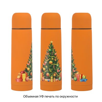 Термос Крит 500 мл, покрытие soft touch, оранжевый-2