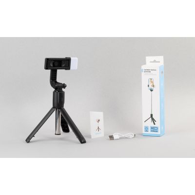 Селфи-палка-штатив Periscope с лампой и пультом дистанционного управления, черный-7